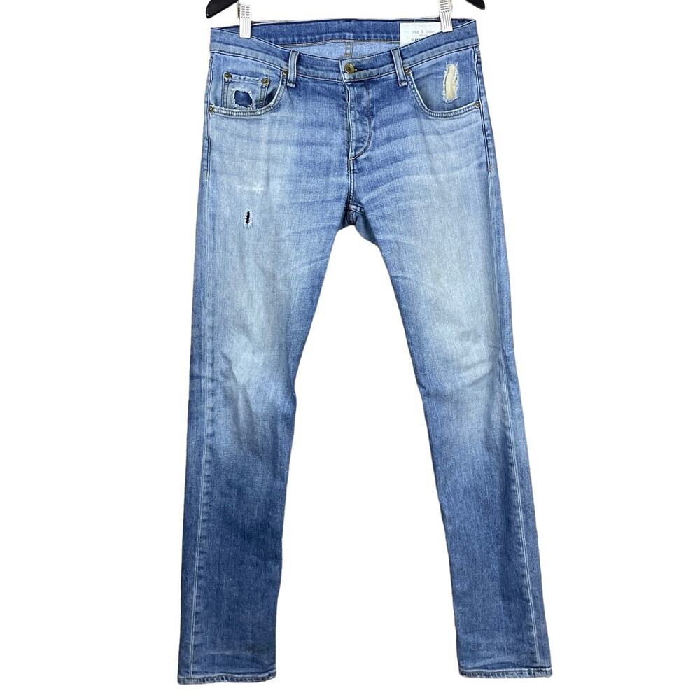 Rag & Bone Fit 2 Slim Leg Jeans Standard Issue Cln Ludlow Blue Size 32 x 34